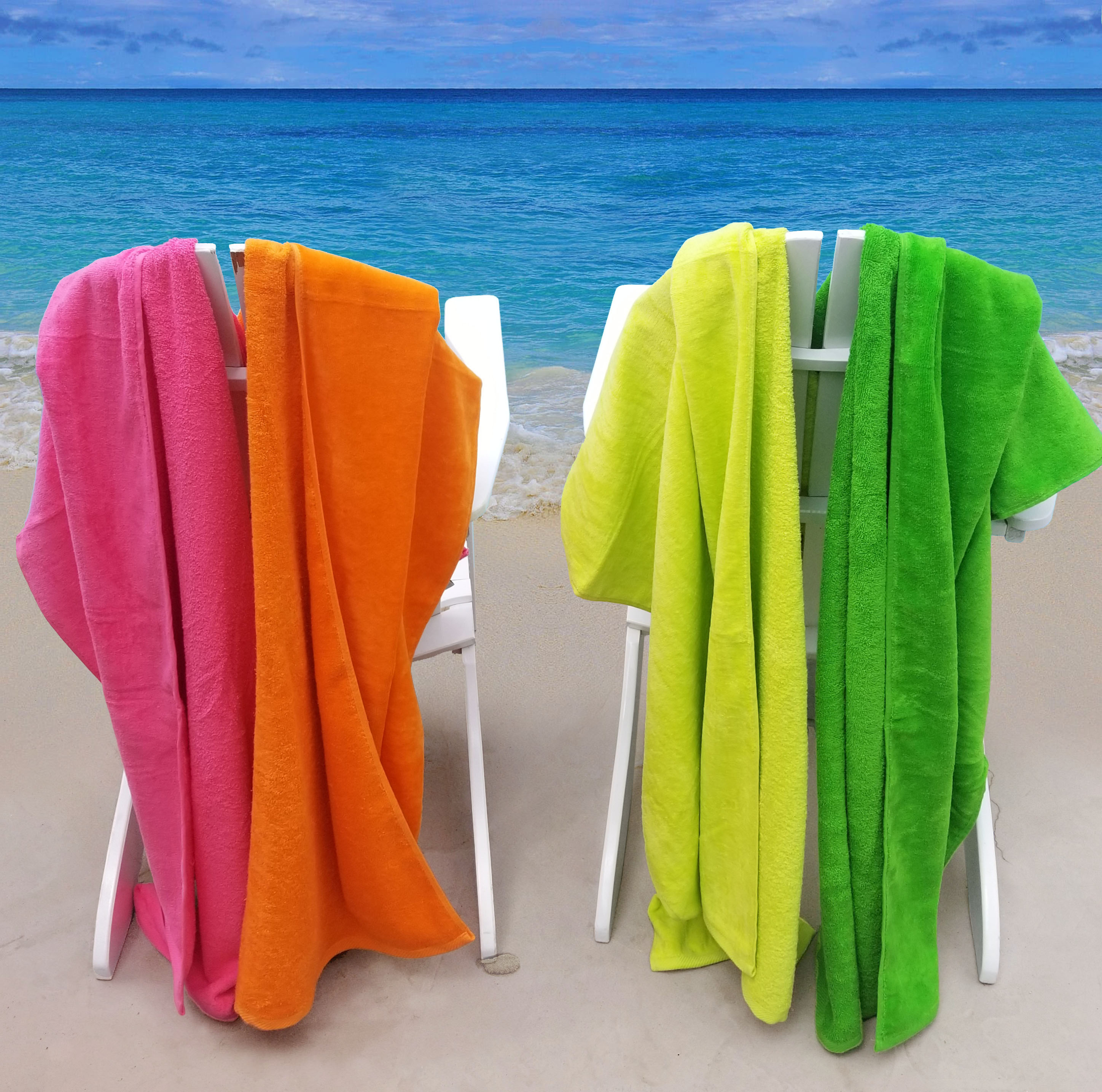 34x70 Terry Beach Towels by Royal Comfort 100 Cotton